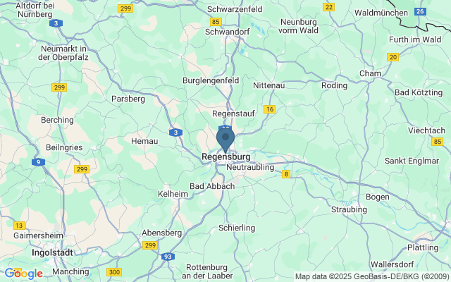 Kaart met locatie Dom van Regensburg